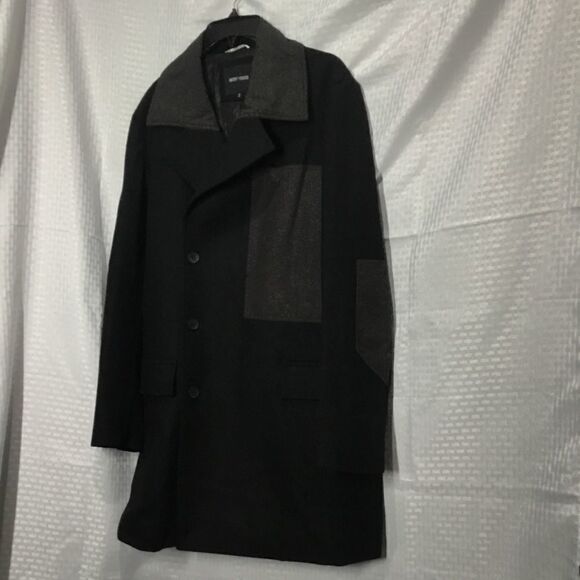 Antony Morato Black Wool Blend Overcoat (DC) - Picture 2 of 6